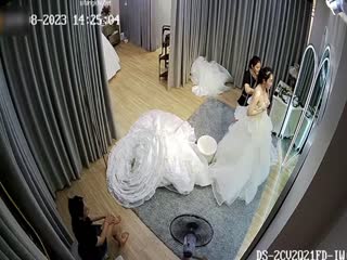 【婚纱店泄密】2023年黑客破解某婚纱店试衣间 新娘试穿婚纱全过程封面图