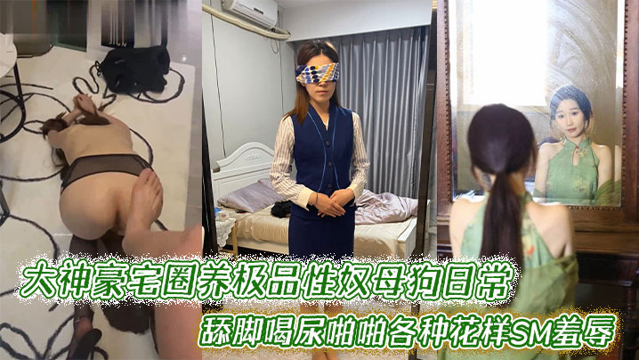 大神豪宅圈养极品性奴母狗日常调教，舔脚喝尿啪啪各种花样SM羞辱封面图