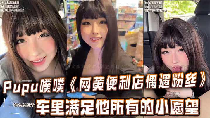 Pupu噗噗《网黄便利店偶遇粉丝》在车里满足他所有的小愿望，车内口交，足交，打飞机，很快就射了两次封面图