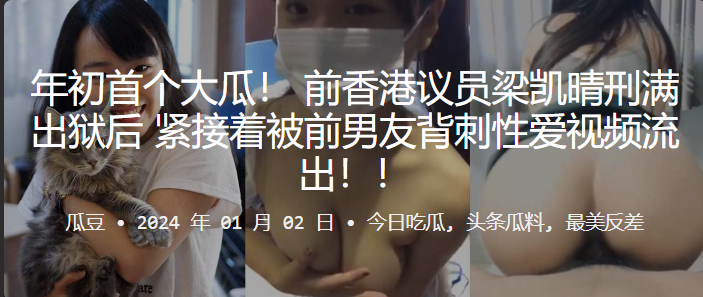 议员梁凯晴刑满出狱后紧接着被前男友背刺性爱视频流出封面图