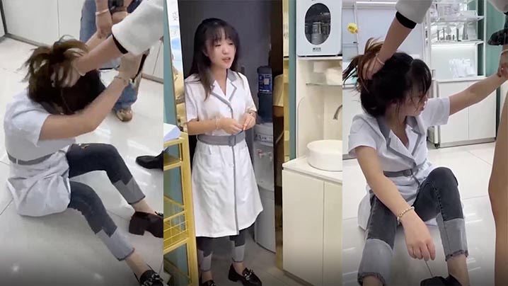 网曝热门事件化妆品专卖店的小三被打_衣服都扒奶子都露出来了太暴力_骑着凑_别说还挺漂亮封面图