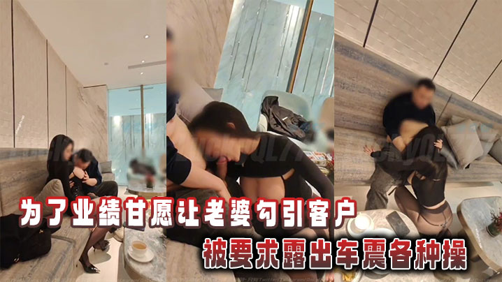 为了业绩甘愿让老婆勾引客户，被要求露出车震各种操封面图