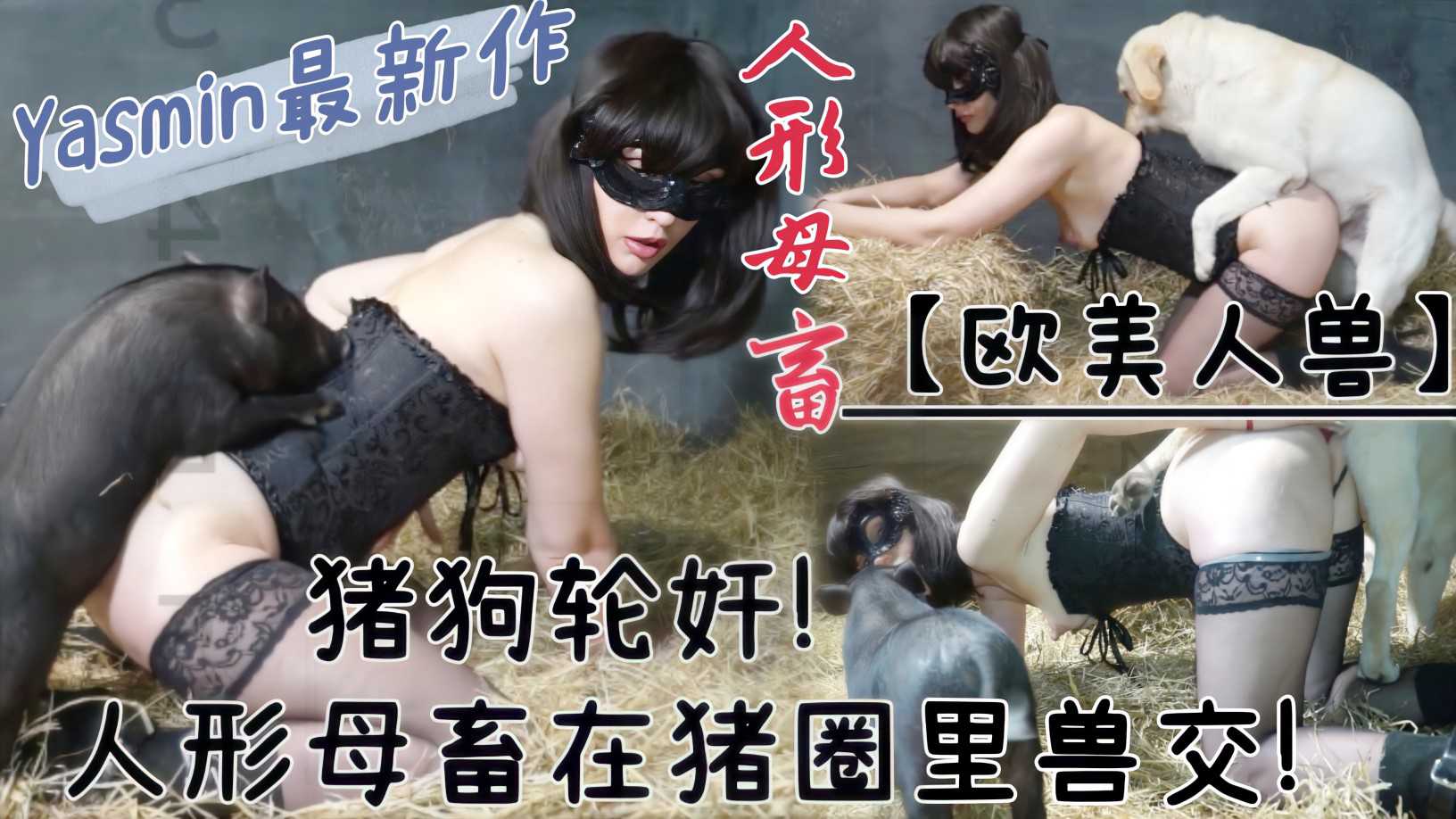 【最新人兽】黑丝人性母畜在猪圈兽交！被猪狗一起轮奸到高潮封面图